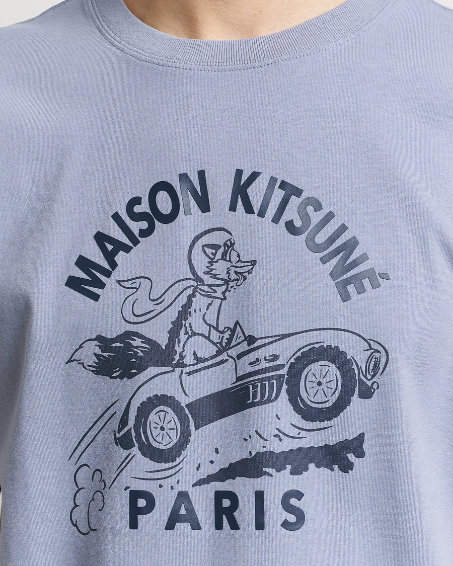 Herr | T-Shirts | Maison Kitsuné | Racing Fox T-Shirt Duster Blue