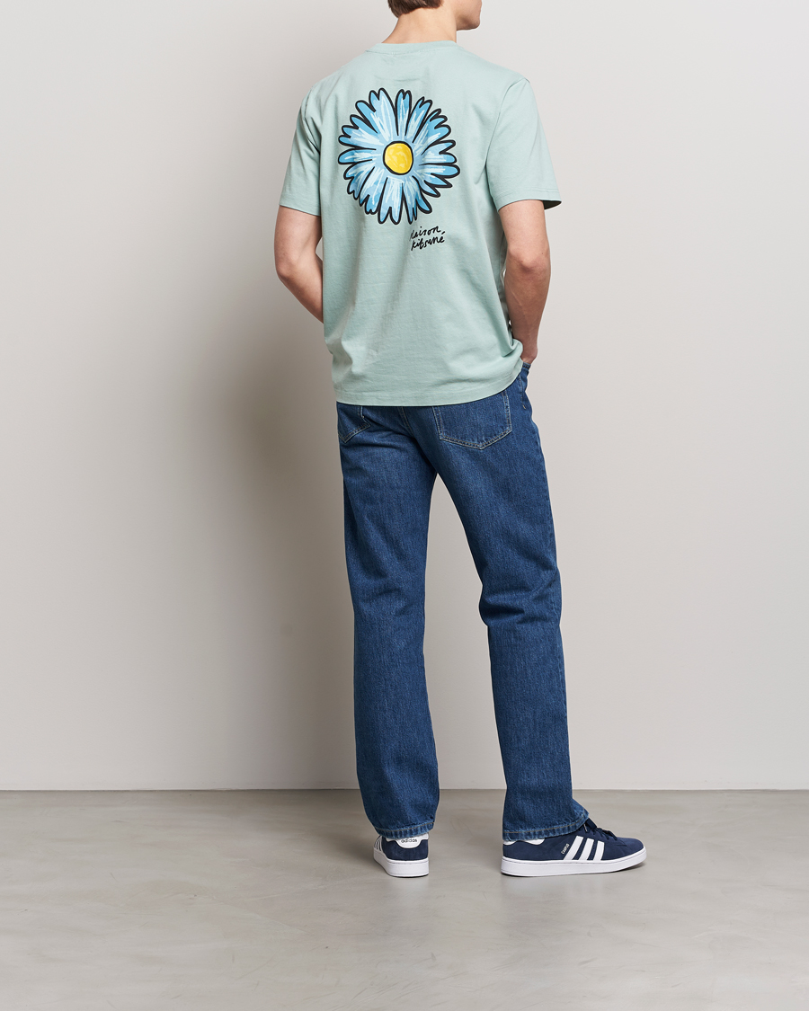 Herr | T-Shirts | Maison Kitsuné | Floating Flower T-Shirt Seafoam Blue