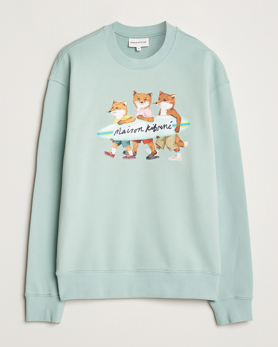 Herr | Tröjor | Maison Kitsuné | Surfing Foxes Sweatshirt Seafoam Blue