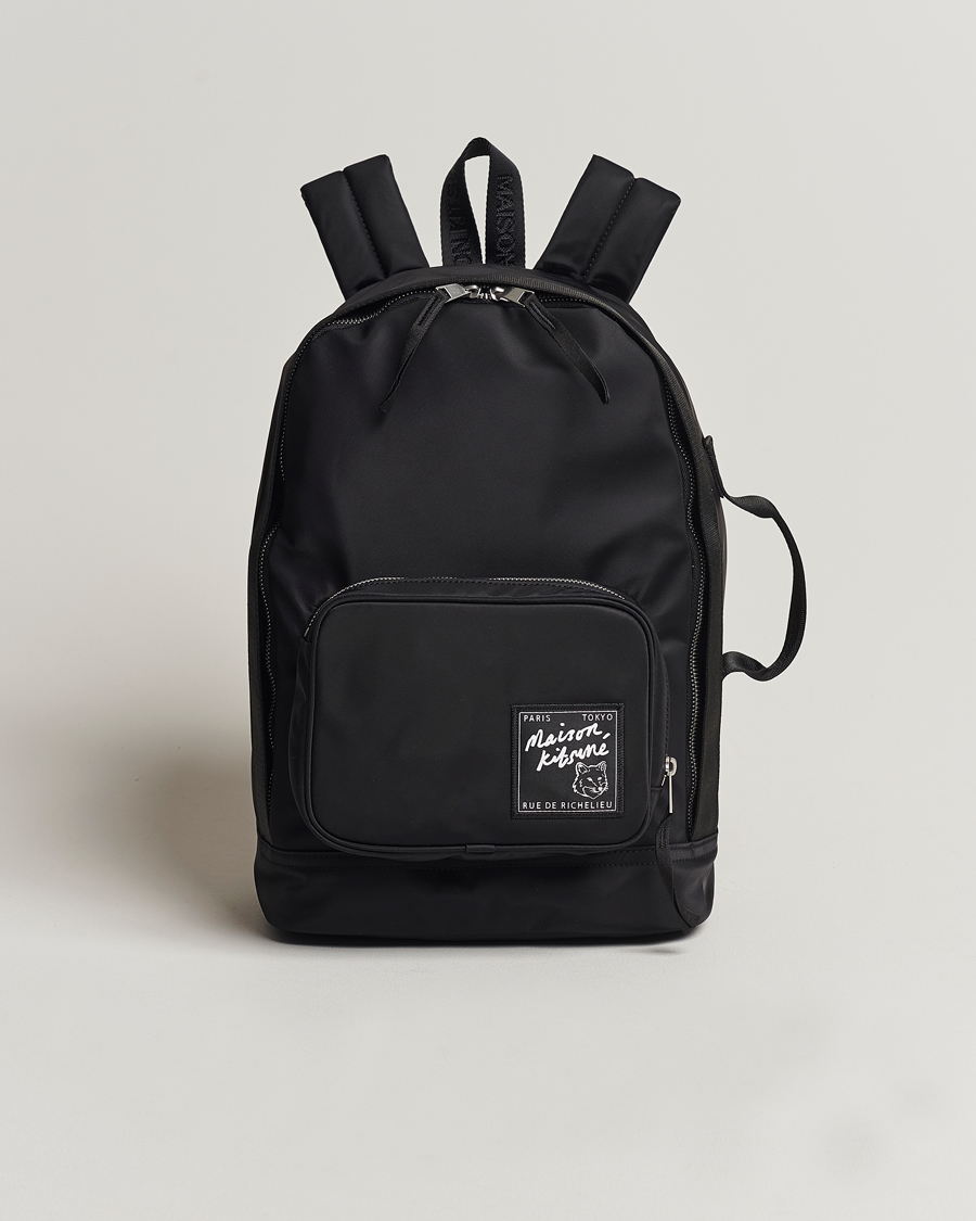 Herr | Maison Kitsuné The Traveller Backpack Black | Maison Kitsuné | The Traveller Backpack Black