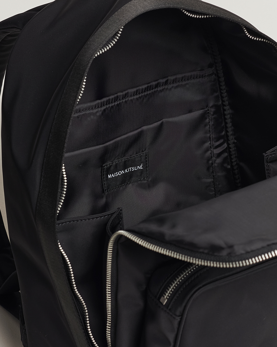 Herr | Maison Kitsuné The Traveller Backpack Black | Maison Kitsuné | The Traveller Backpack Black