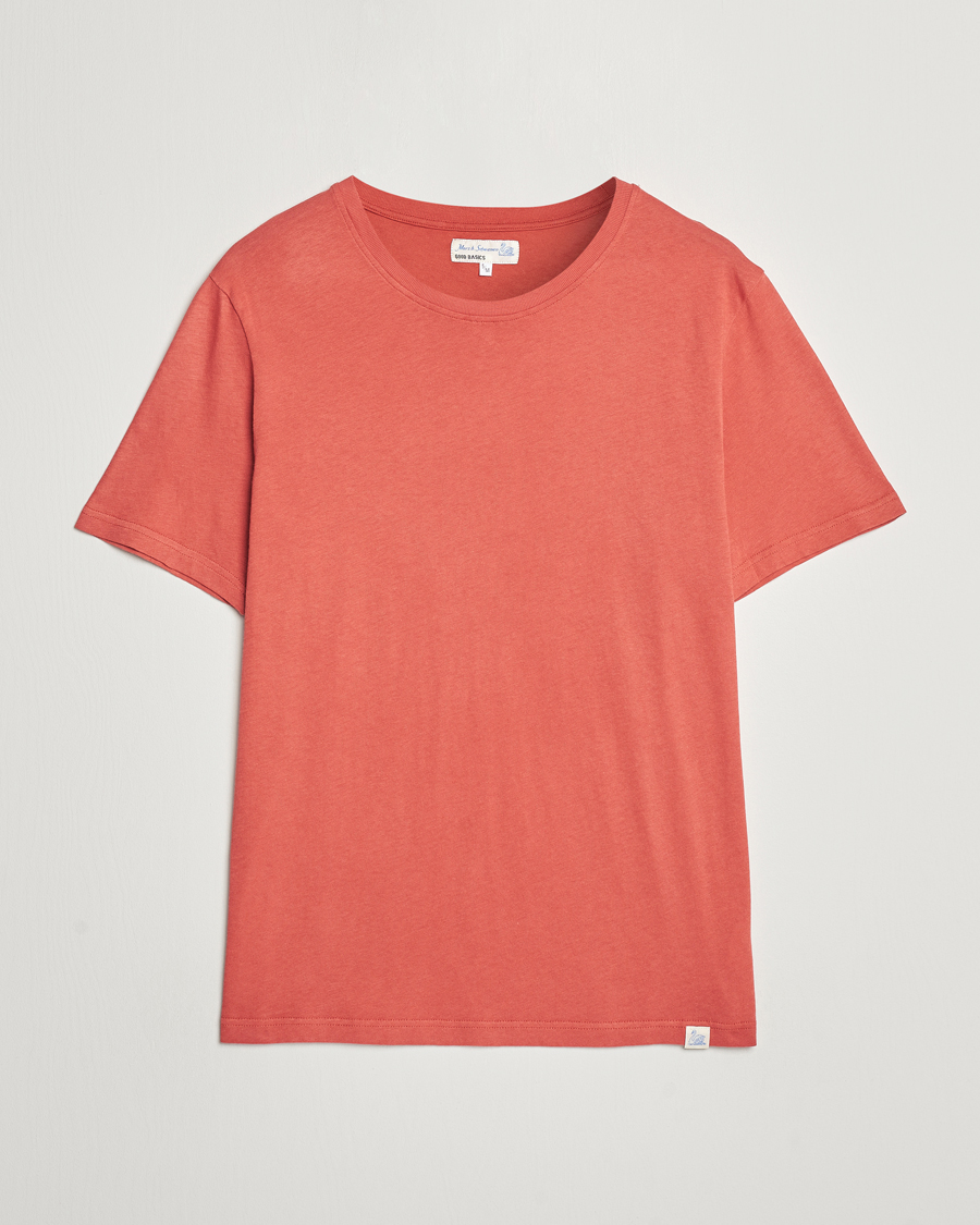 Herr | T-Shirts | Merz b. Schwanen | Organic Cotton Washed Crew Neck T-Shirt Newman Red