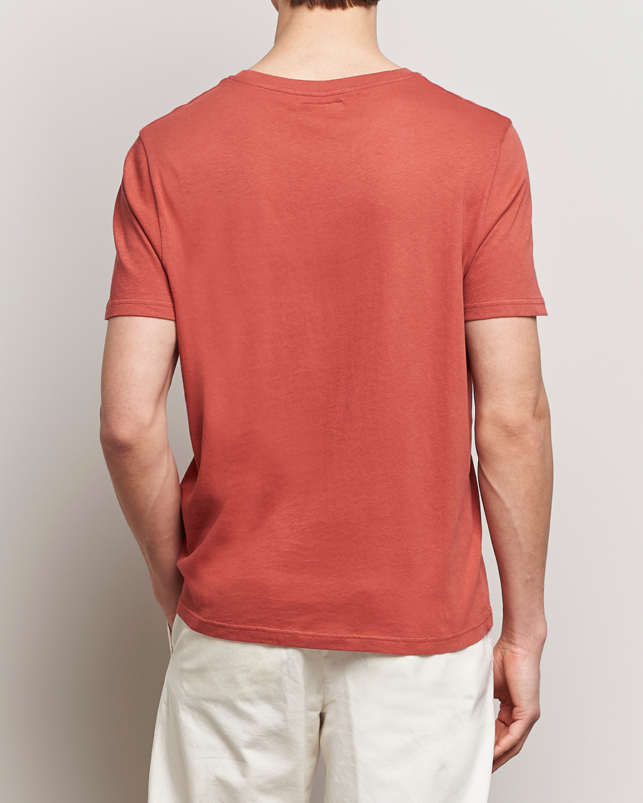 Herr | T-Shirts | Merz b. Schwanen | Organic Cotton Washed Crew Neck T-Shirt Newman Red