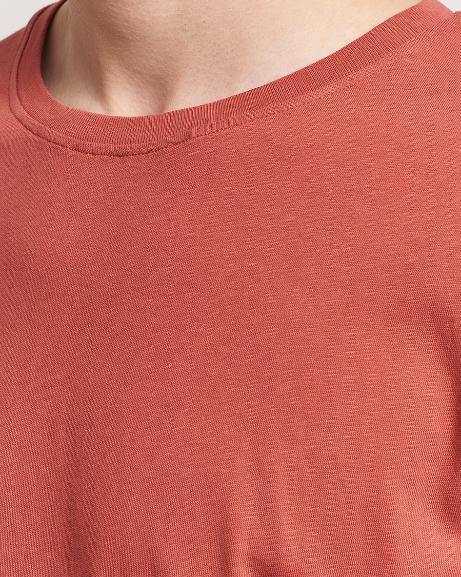 Herr | T-Shirts | Merz b. Schwanen | Organic Cotton Washed Crew Neck T-Shirt Newman Red