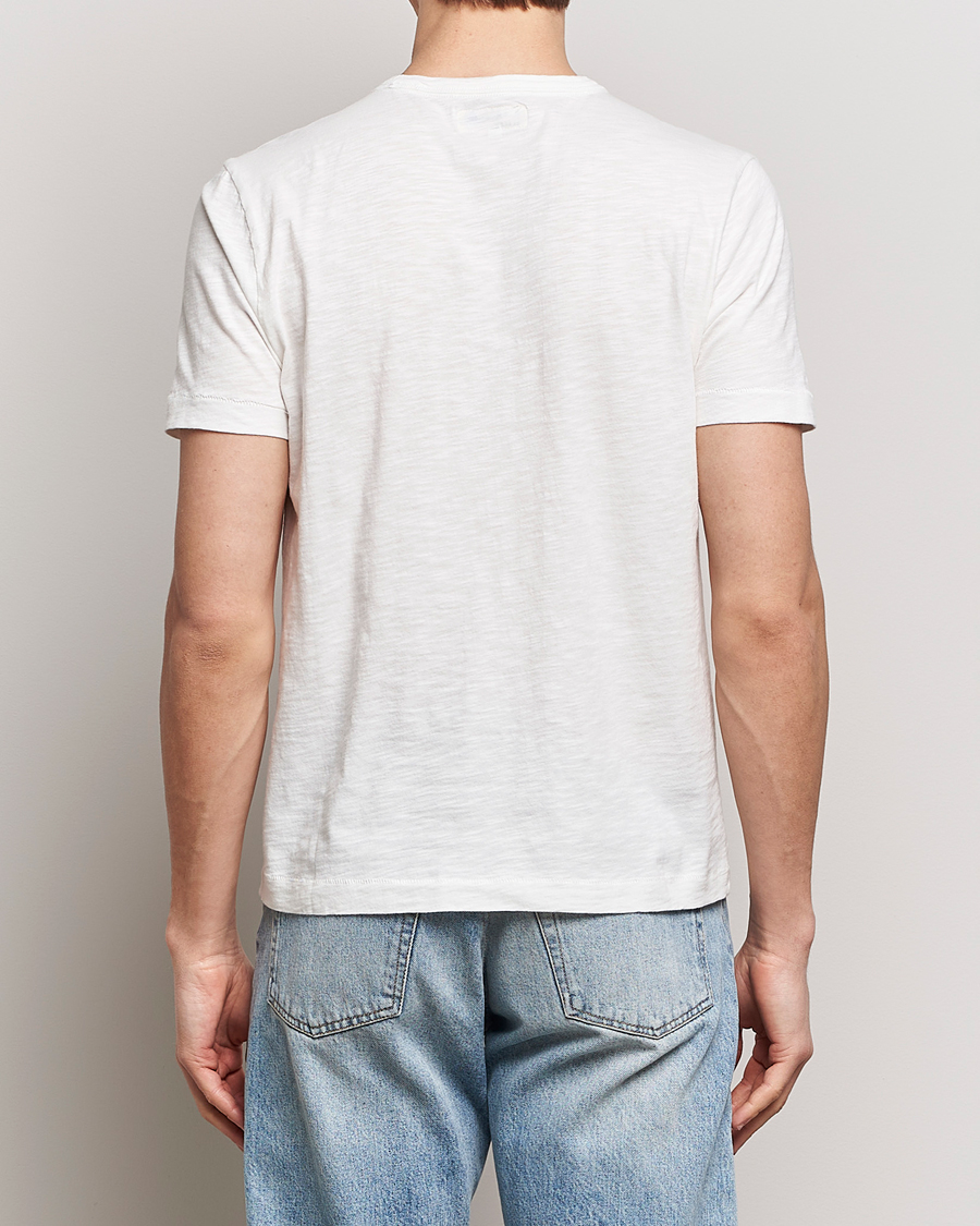 Herr | T-Shirts | Merz b. Schwanen | Organic Pima Cotton Slub Crew Neck T-Shirt White