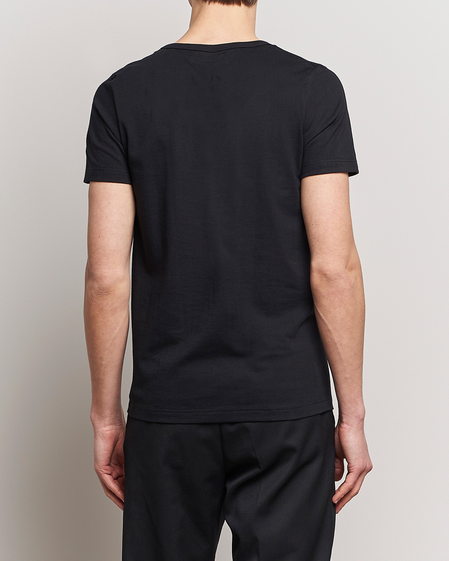 Herr | T-Shirts | Merz b. Schwanen | 1970s Classic Loopwheeled V-Neck T-Shirt Black