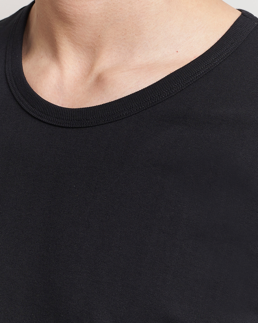 Herr | T-Shirts | Merz b. Schwanen | 1970s Classic Loopwheeled V-Neck T-Shirt Black