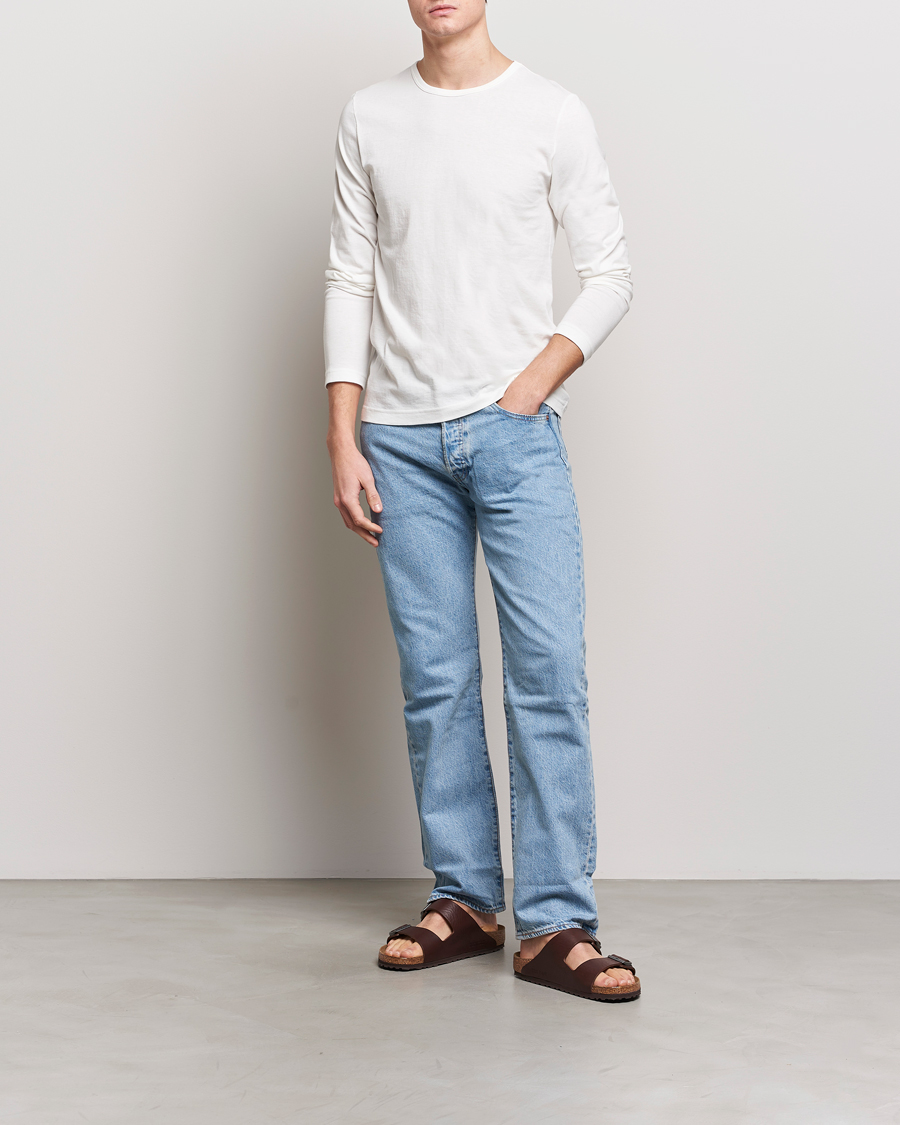 Herr | T-Shirts | Merz b. Schwanen | 1950s Classic Loopwheeled Longsleeve T-Shirt White