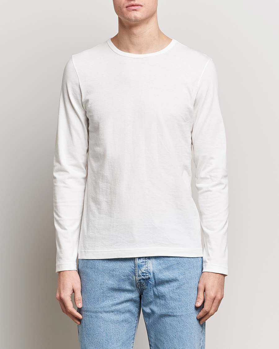 Herr | T-Shirts | Merz b. Schwanen | 1950s Classic Loopwheeled Longsleeve T-Shirt White