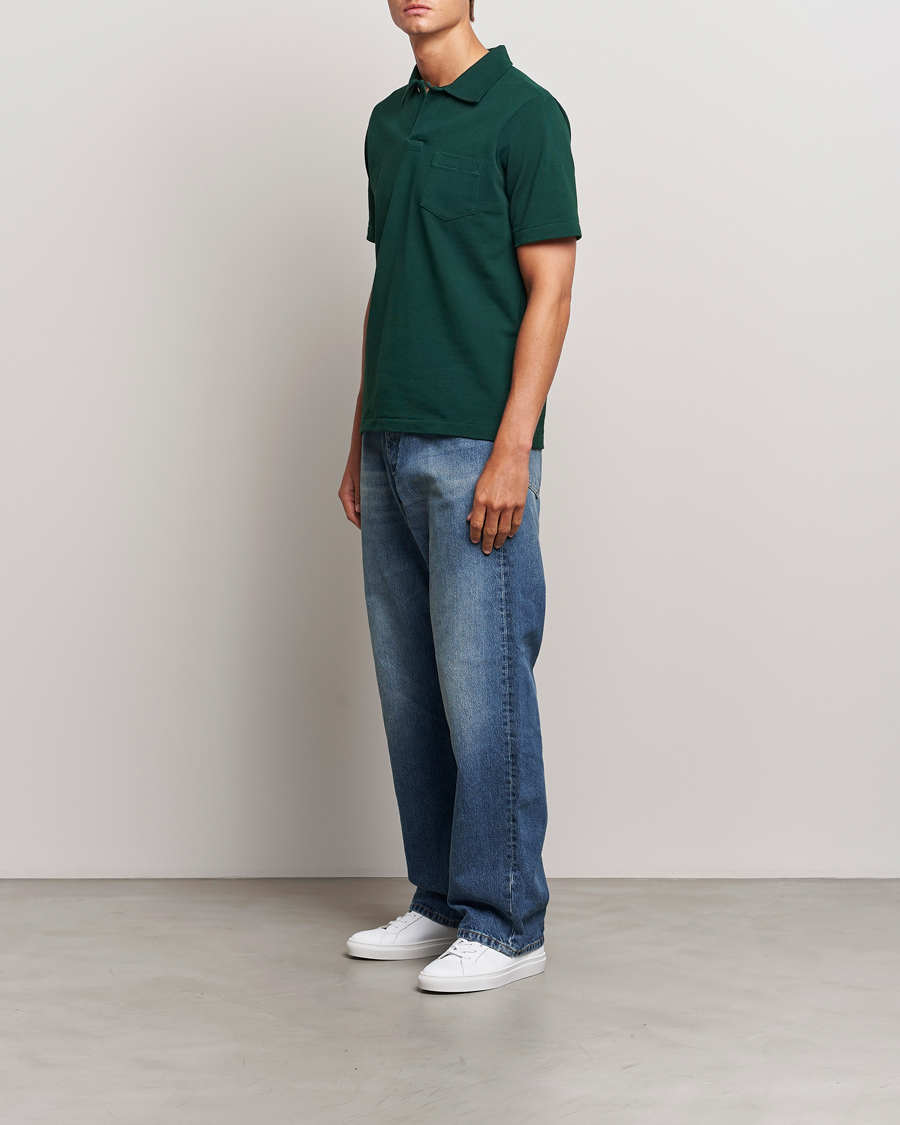 Herr | Pikéer | Merz b. Schwanen | Organic Cotton Washed Polo Classic Green