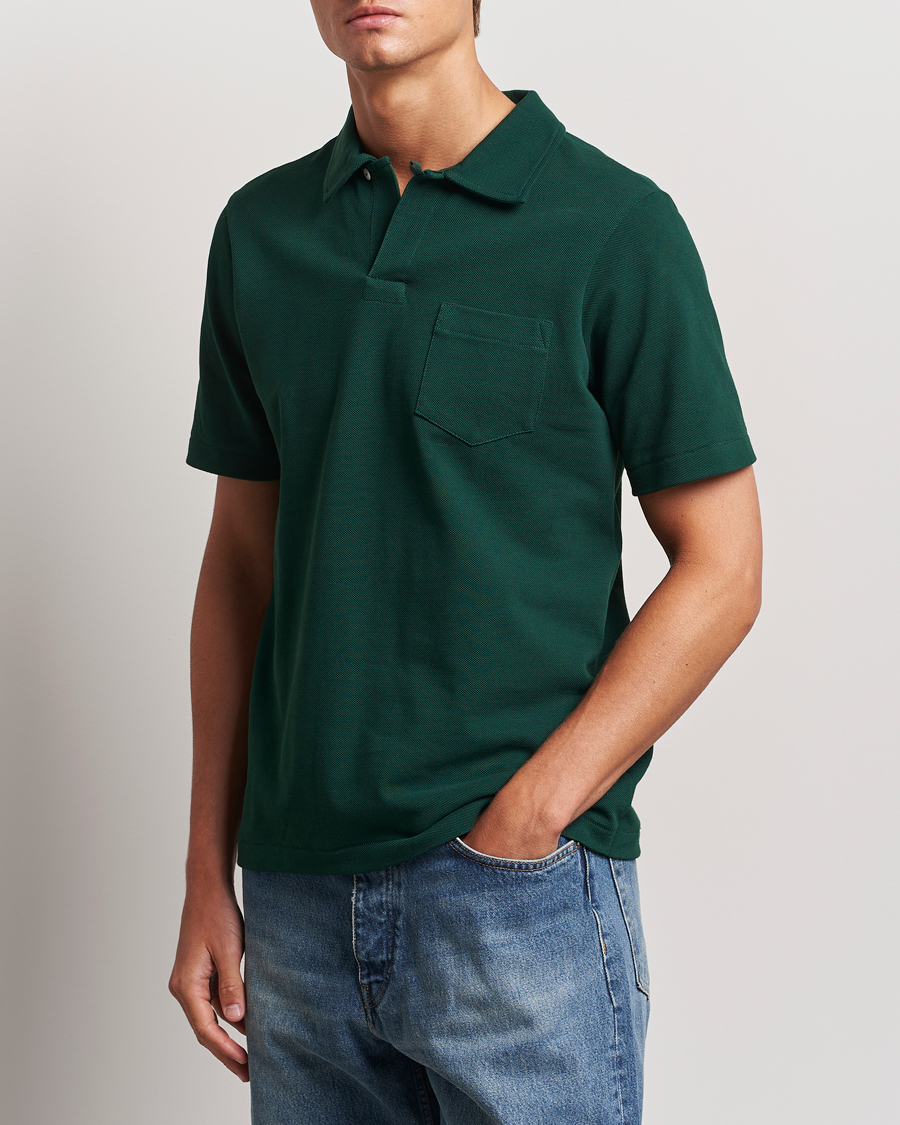 Herr | Pikéer | Merz b. Schwanen | Organic Cotton Washed Polo Classic Green