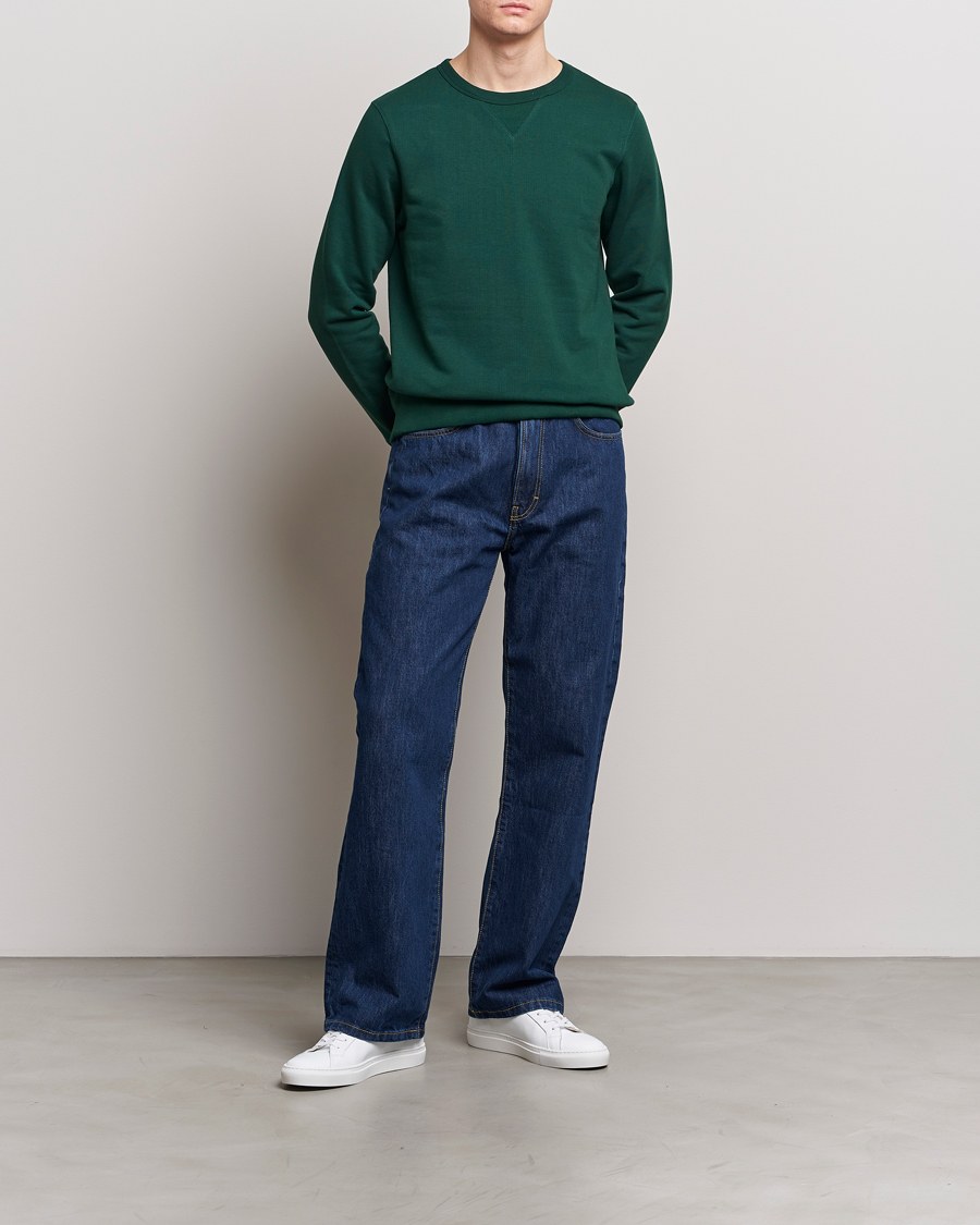 Herr | Tröjor | Merz b. Schwanen | Organic Cotton Crew Neck Sweatshirt Classic Green
