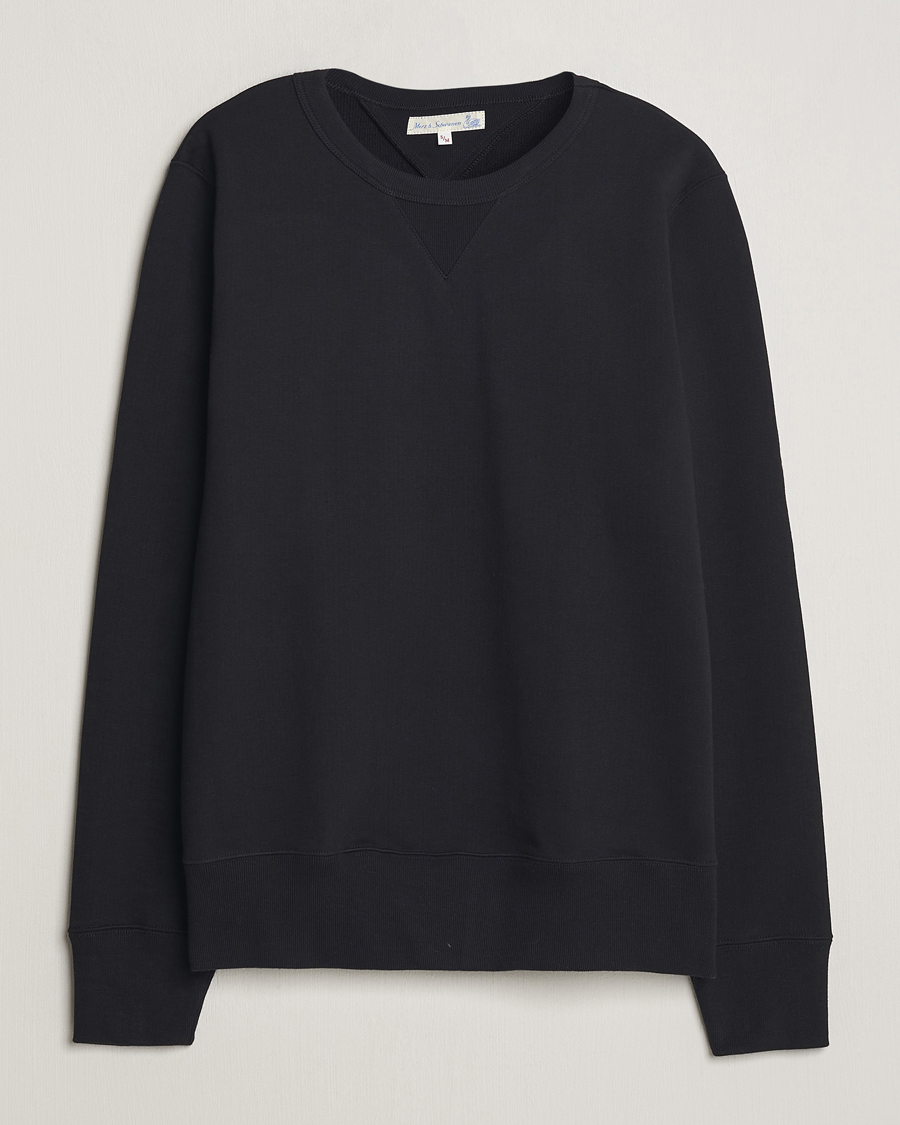 Herr | Tröjor | Merz b. Schwanen | Organic Cotton Crew Neck Sweatshirt Black