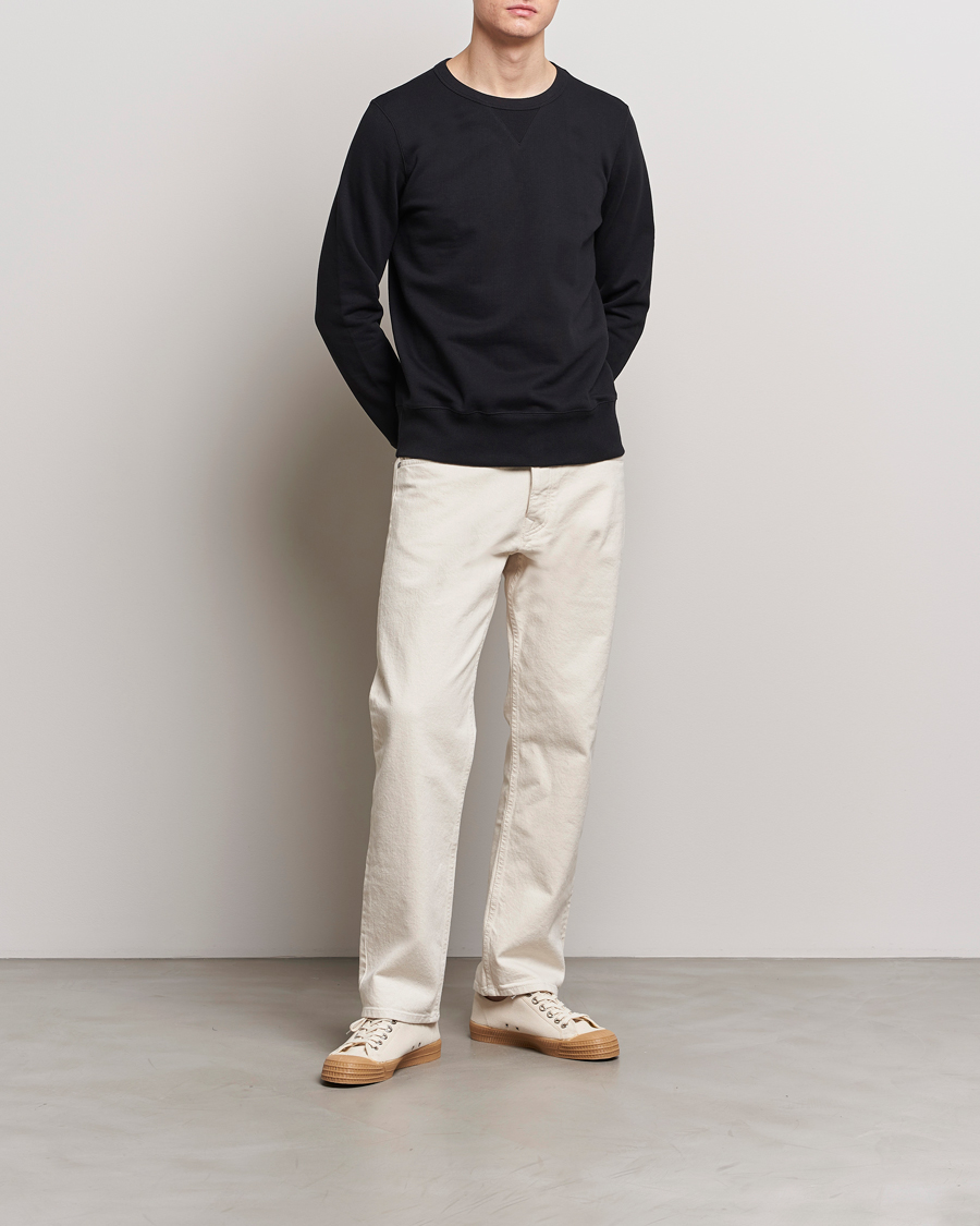 Herr | Tröjor | Merz b. Schwanen | Organic Cotton Crew Neck Sweatshirt Black