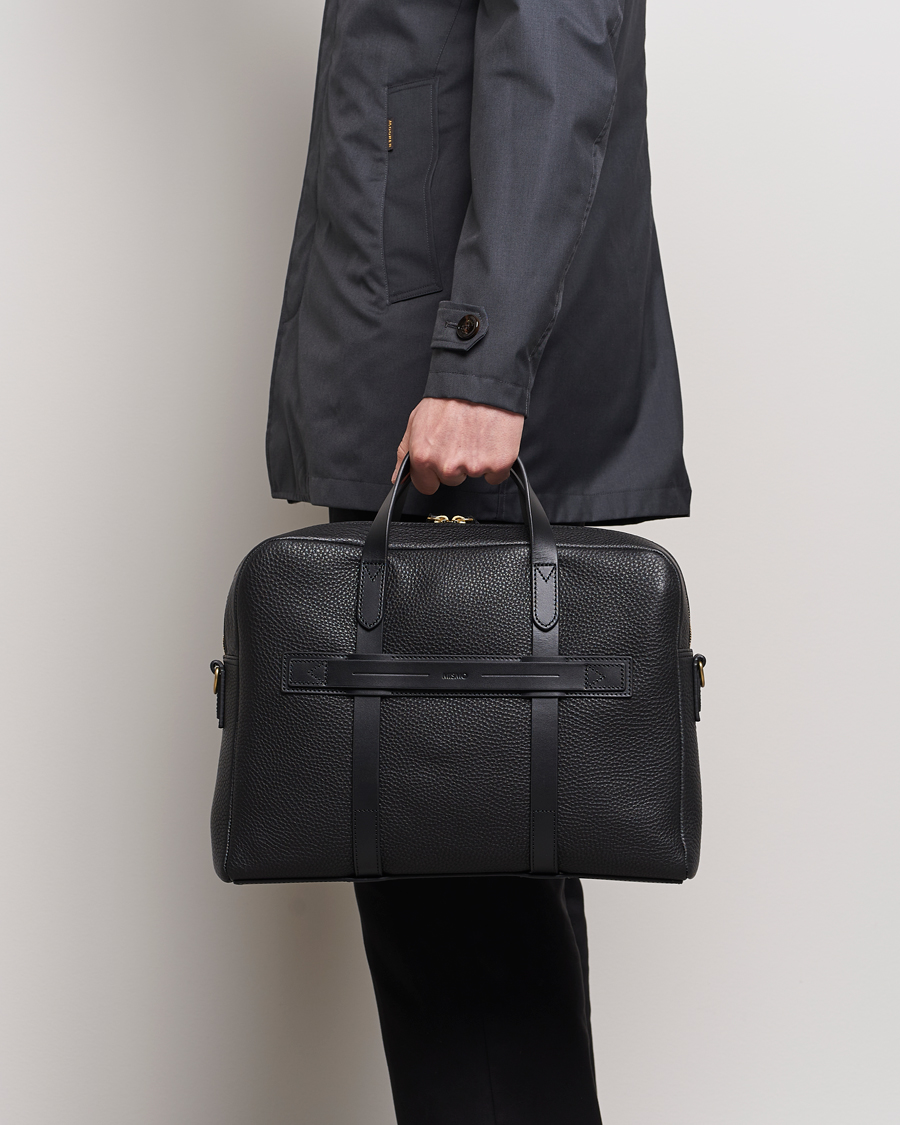 Herr | Avdelningar | Mismo | Aspire Pebbled Leather Briefcase Black