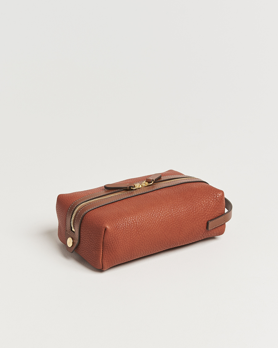 Herr | Väskor | Mismo | Groom Pebbled Leather Washbag Tabac/Cuoio