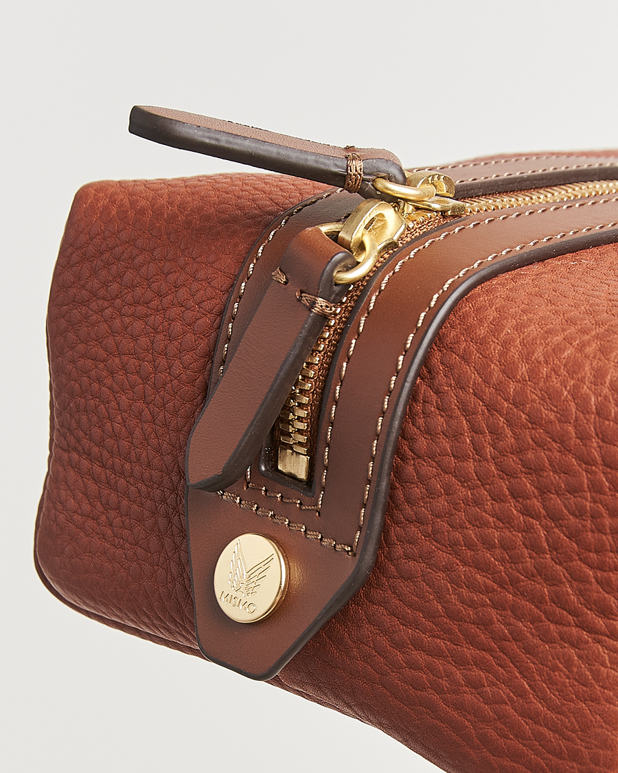 Herr | Väskor | Mismo | Groom Pebbled Leather Washbag Tabac/Cuoio