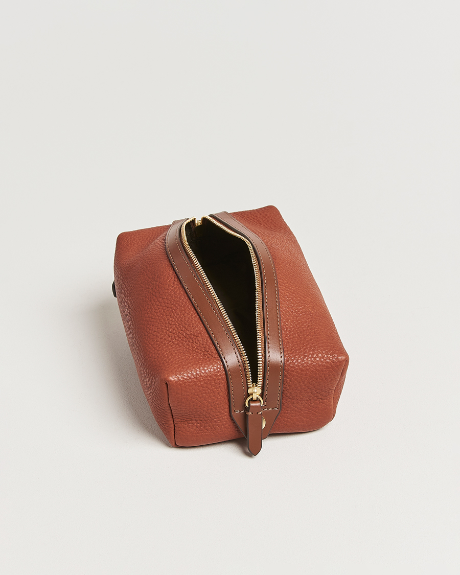 Herr | Väskor | Mismo | Groom Pebbled Leather Washbag Tabac/Cuoio