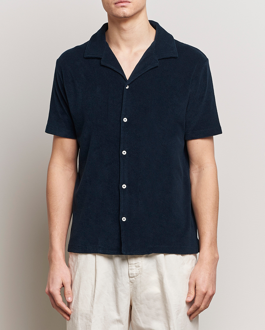 Herr | Italian Department | Altea | Terry Bowling Shirt Navy