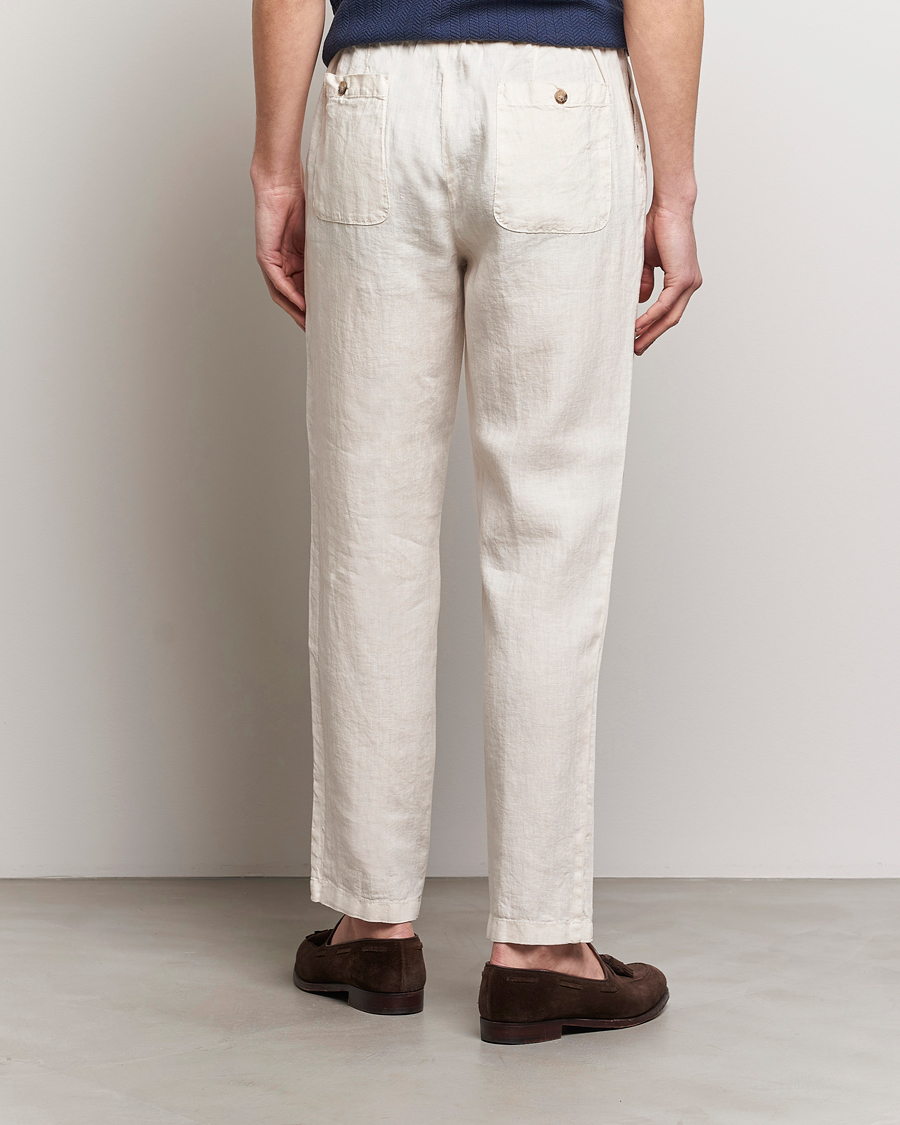 Herr | Byxor | Altea | Linen Drawstring Pants Beige