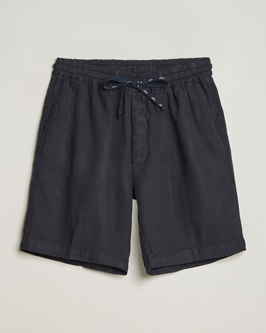 Herr |  | Altea | Linen Drawstring Shorts Navy