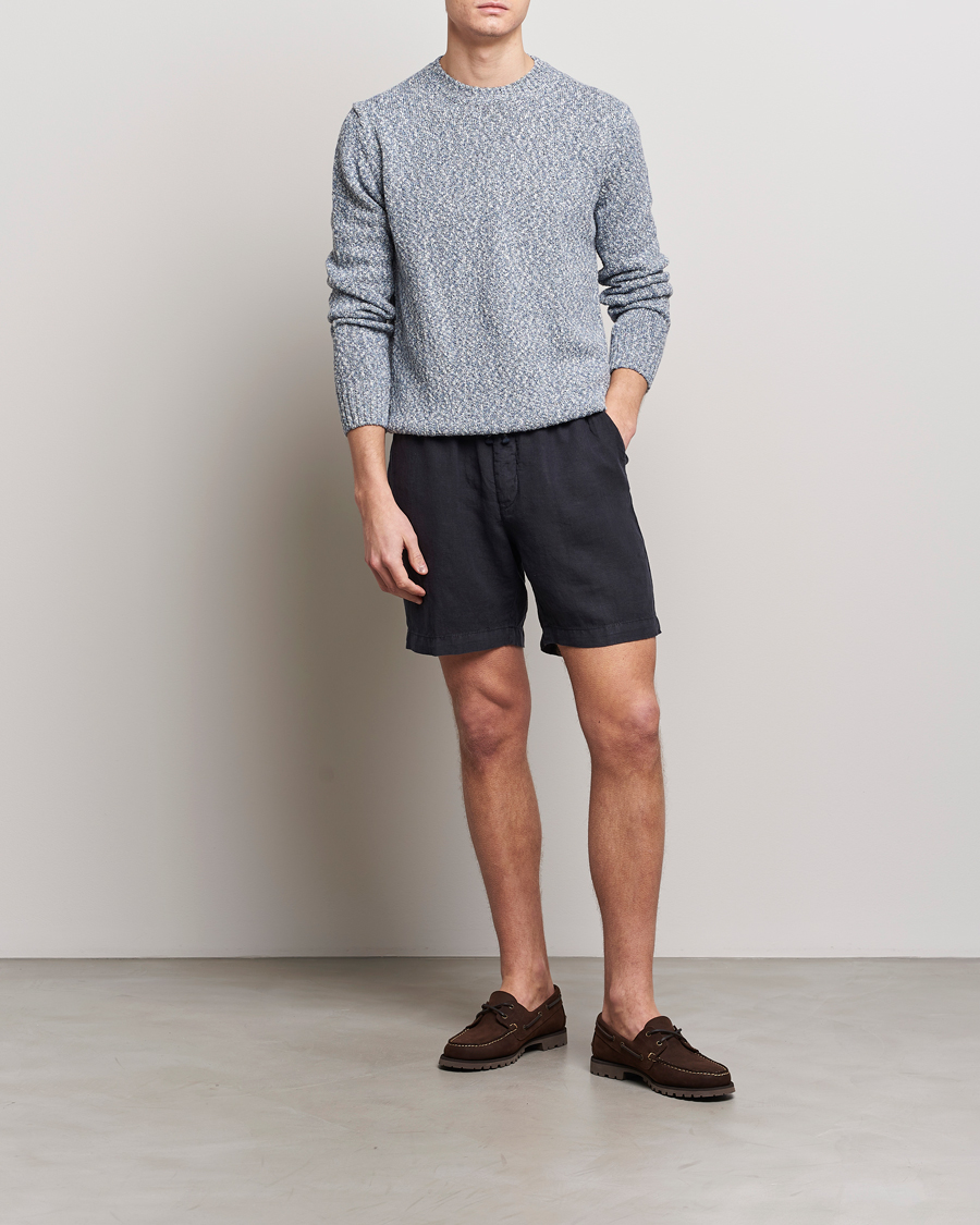 Herr | Shorts | Altea | Linen Drawstring Shorts Navy