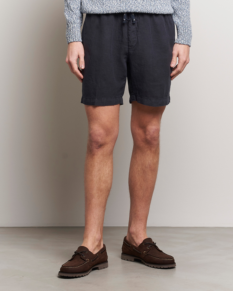 Herr | Avdelningar | Altea | Linen Drawstring Shorts Navy