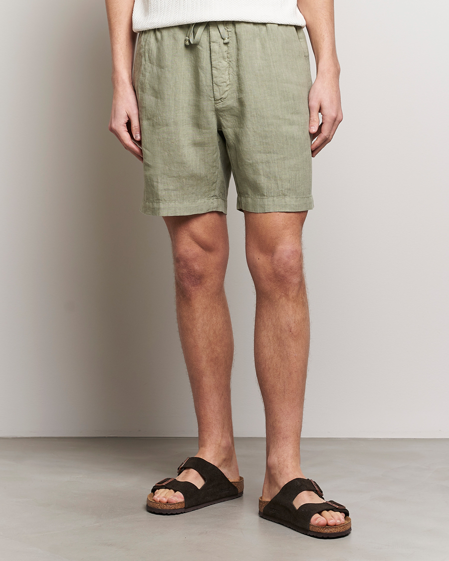 Herr | Linneshorts | Altea | Linen Drawstring Shorts Olive