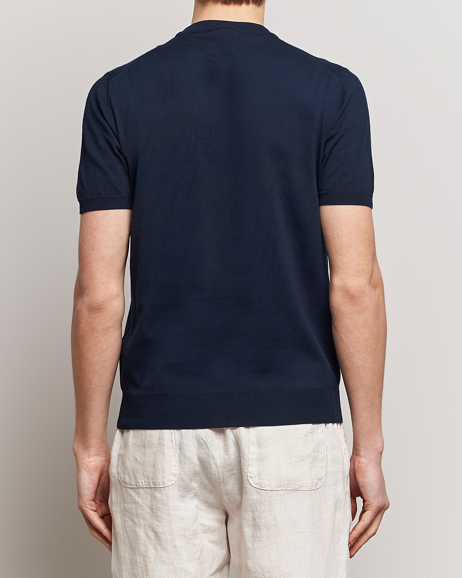 Herr | T-Shirts | Altea | Extrafine Cotton Knit T-Shirt Navy