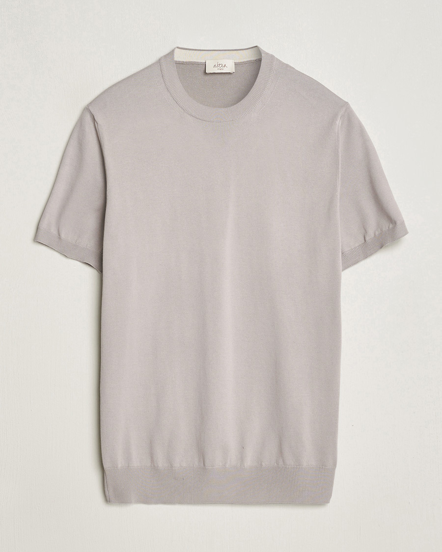 Herr | T-Shirts | Altea | Extrafine Cotton Knit T-Shirt Taupe