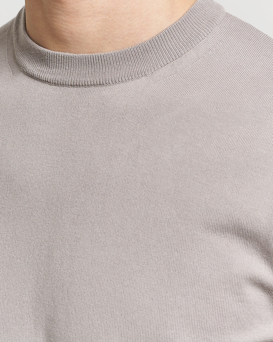 Herr | T-Shirts | Altea | Extrafine Cotton Knit T-Shirt Taupe