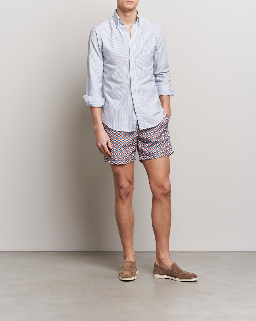 Herr | Badbyxor | Altea | Printed Swim Shorts Blue/Orange