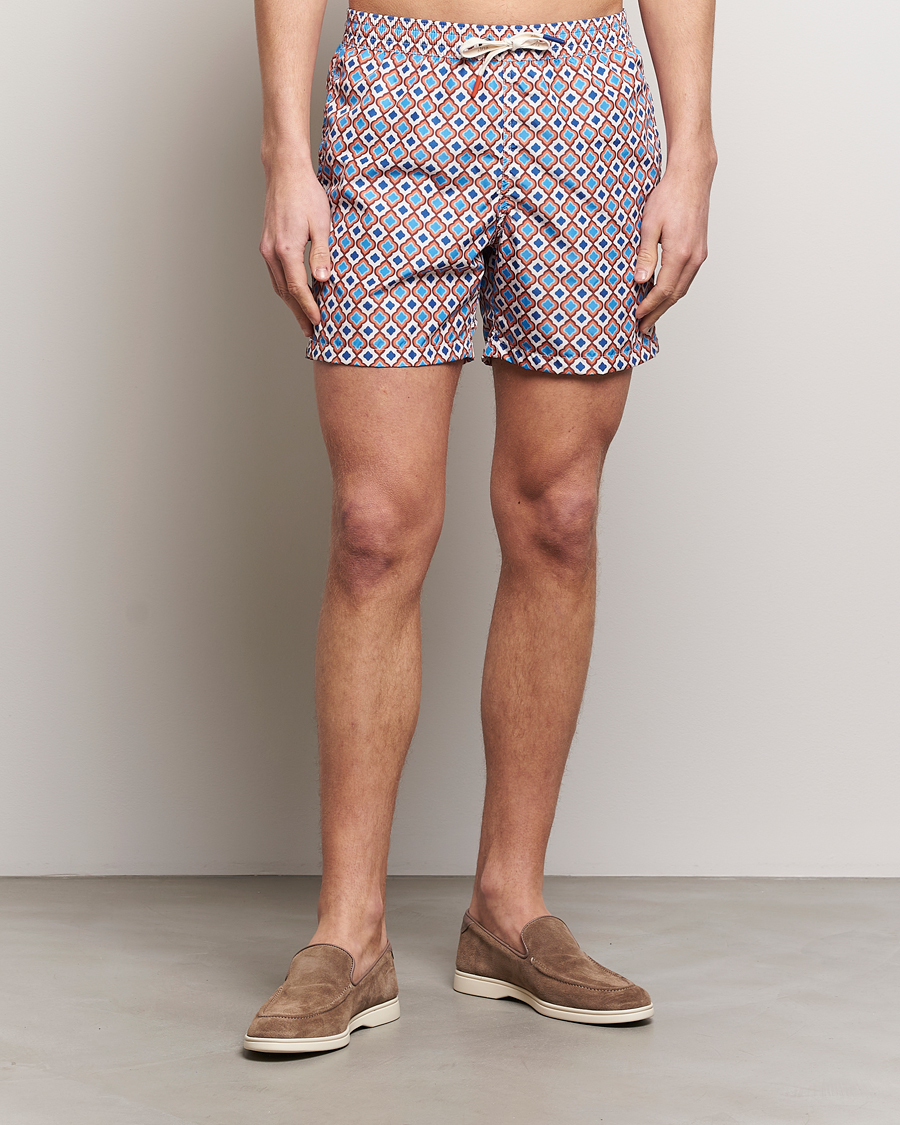 Herr | Kläder | Altea | Printed Swim Shorts Blue/Orange