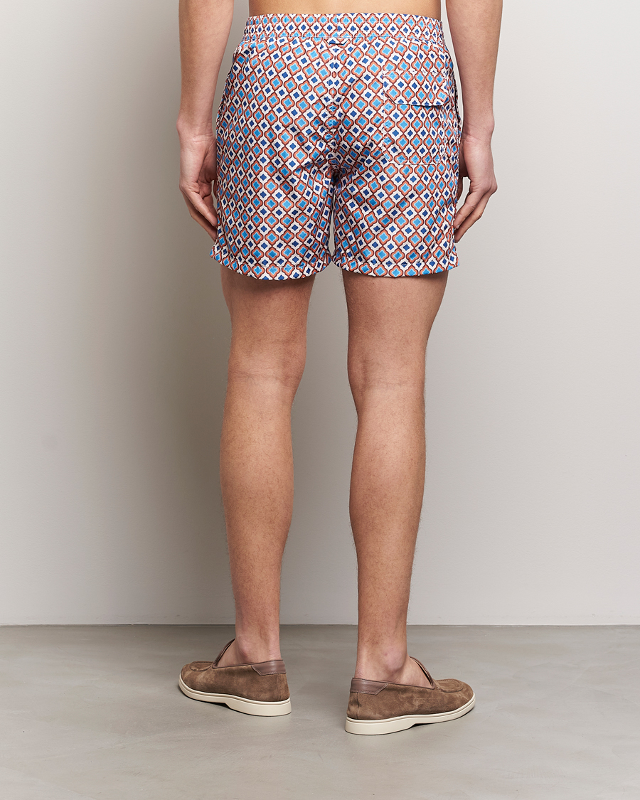 Herr | Badbyxor | Altea | Printed Swim Shorts Blue/Orange