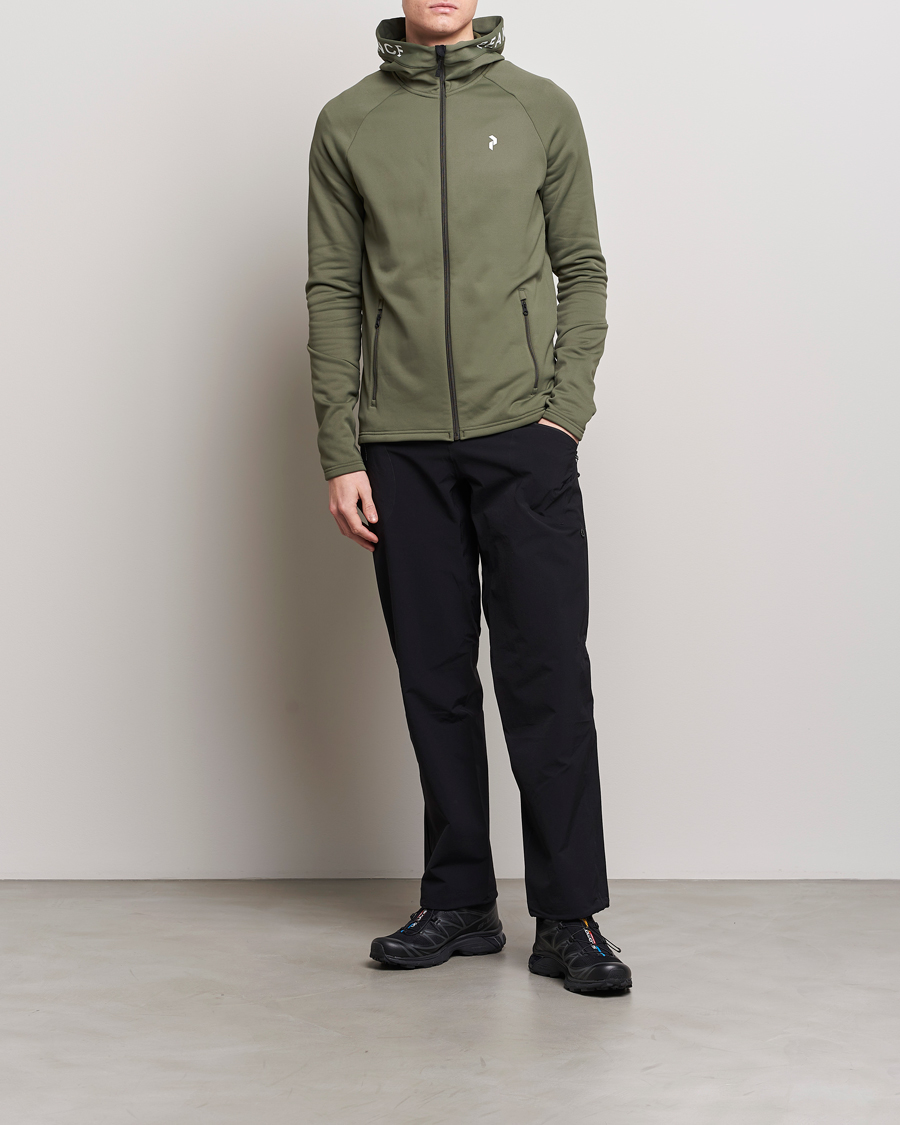 Herr | Tröjor | Peak Performance | Rider Hooded Full Zip Pine Needle