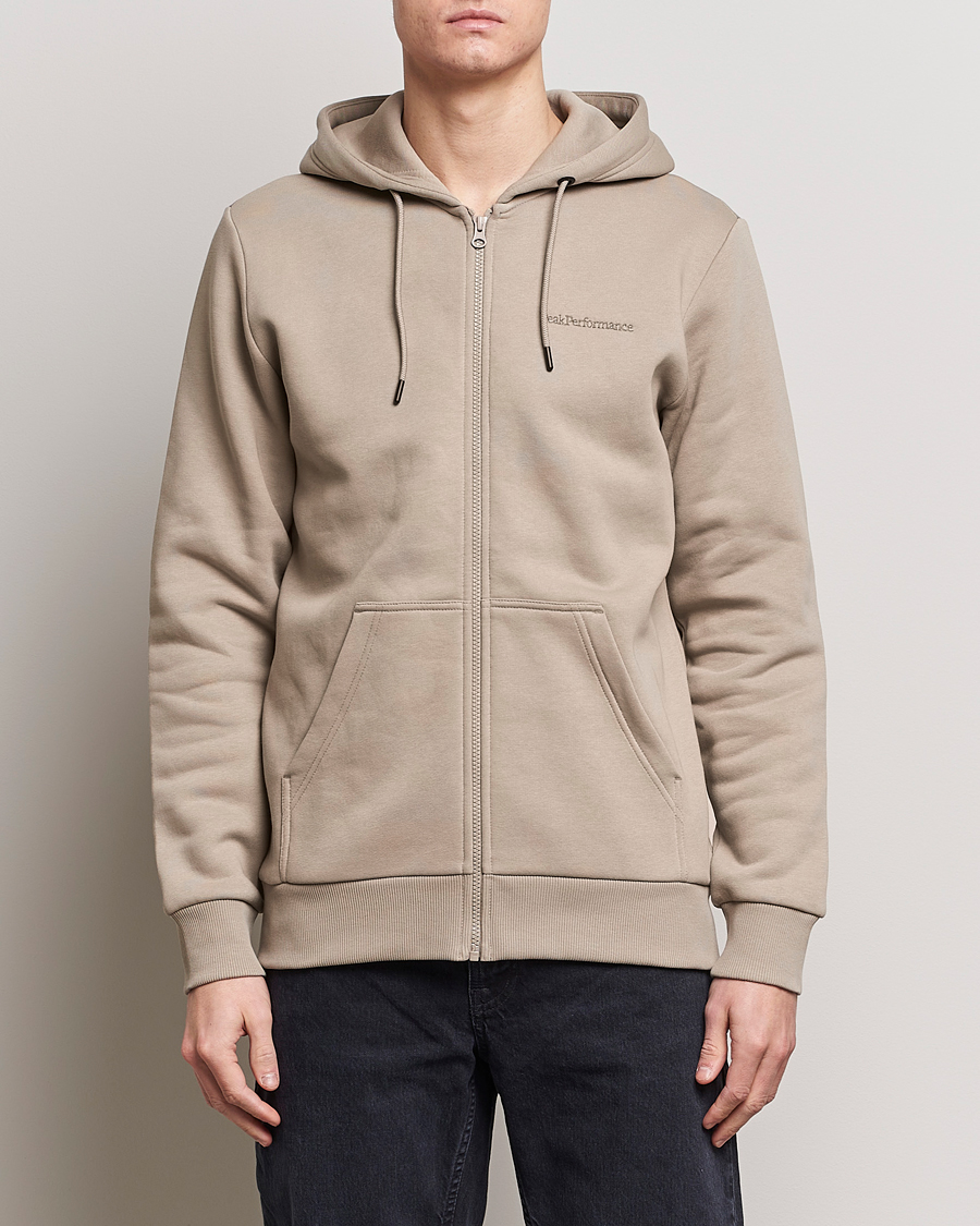 Herr | Realisation | Peak Performance | Original Logo Full Zip Hoodie Avid Beige