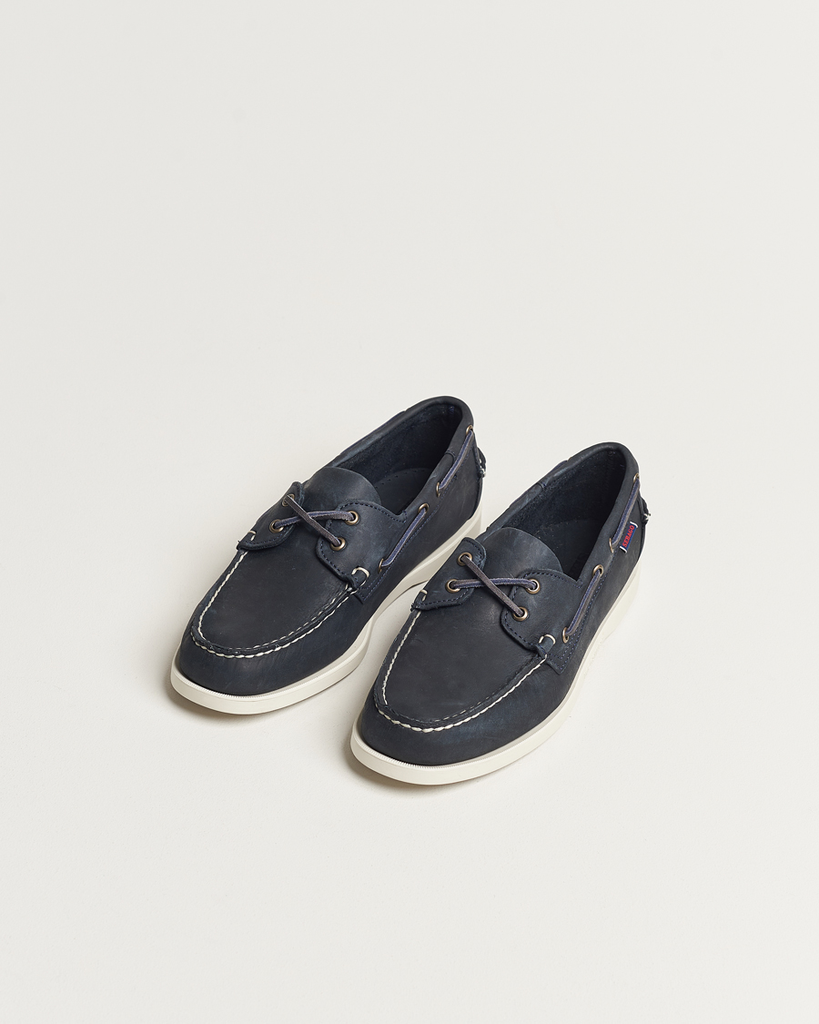 Herr | Skor | Sebago | Dockside Nubuck Boat Shoe Blue Navy