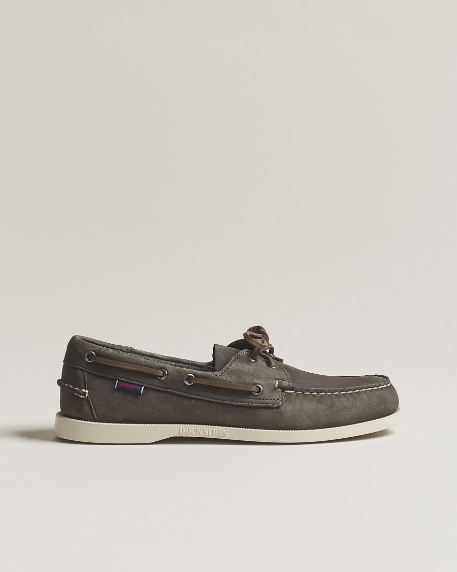 Herr | Seglarskor | Sebago | Dockside Nubuck Boat Shoe Dark Grey