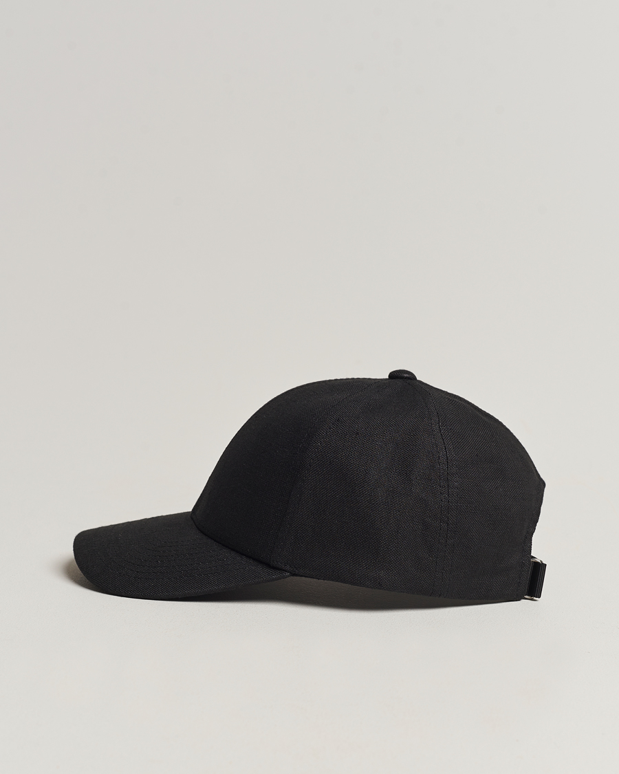 Herr | Accessoarer | Varsity Headwear | Linen Baseball Cap Licorice Black
