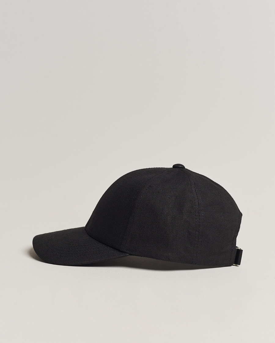 Herr | Contemporary Creators | Varsity Headwear | Linen Baseball Cap Licorice Black