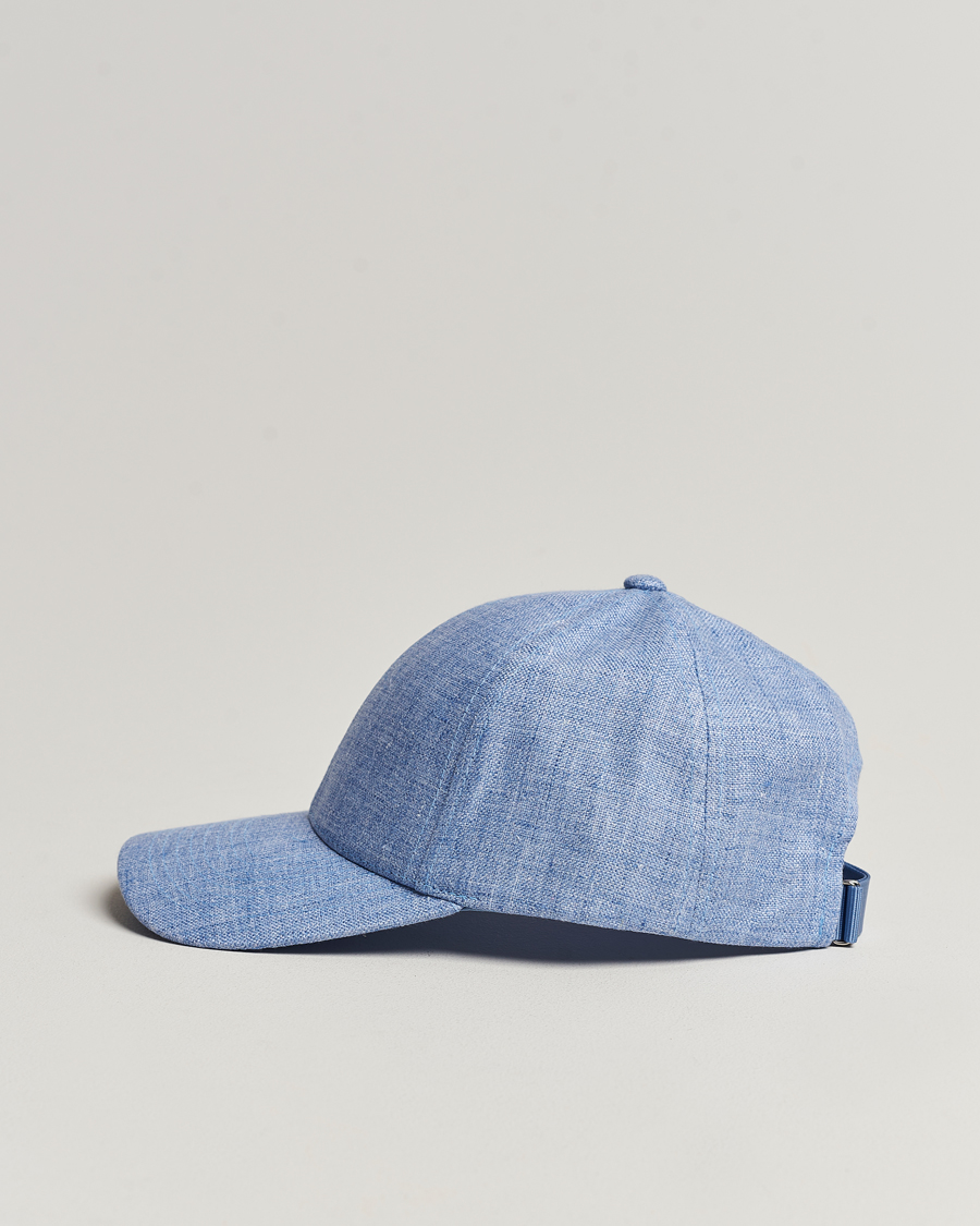 Herr | Varsity Headwear Linen Baseball Cap Azure Blue | Varsity Headwear | Linen Baseball Cap Azure Blue