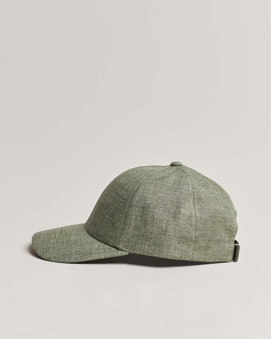 Herr | Accessoarer | Varsity Headwear | Linen Baseball Cap Pistachio Green
