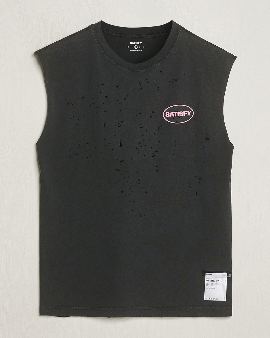 Herr | T-Shirts | Satisfy | MothTech Muscle Tee Aged Black