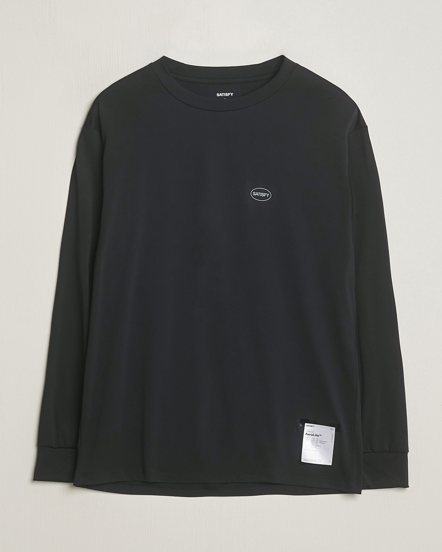 Herr | T-Shirts | Satisfy | AuraLite Long Sleeve T-Shirt Black