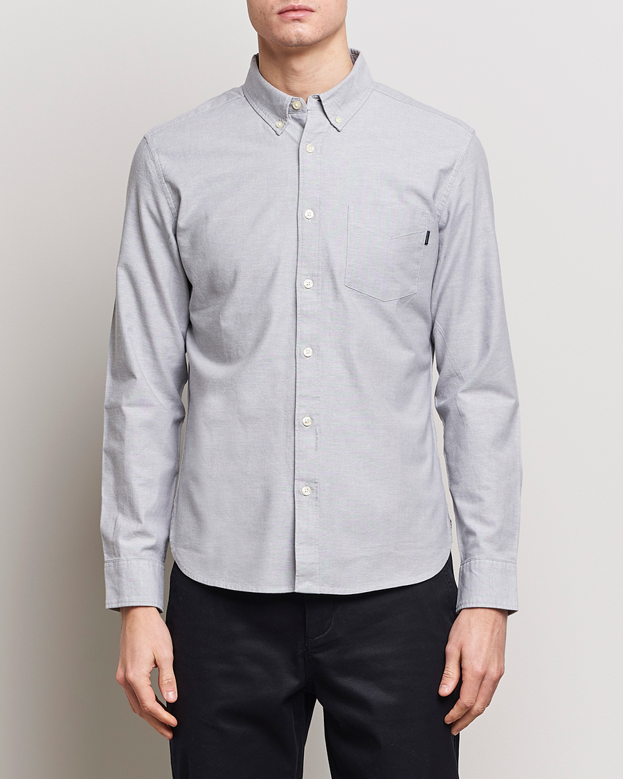 Herr | Kläder | Dockers | Cotton Stretch Oxford Shirt Mid Grey Heather