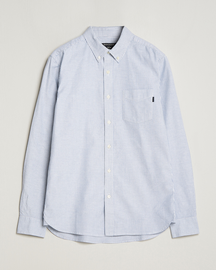 Herr | Skjortor | Dockers | Cotton Stretch Oxford Shirt Striped Delft