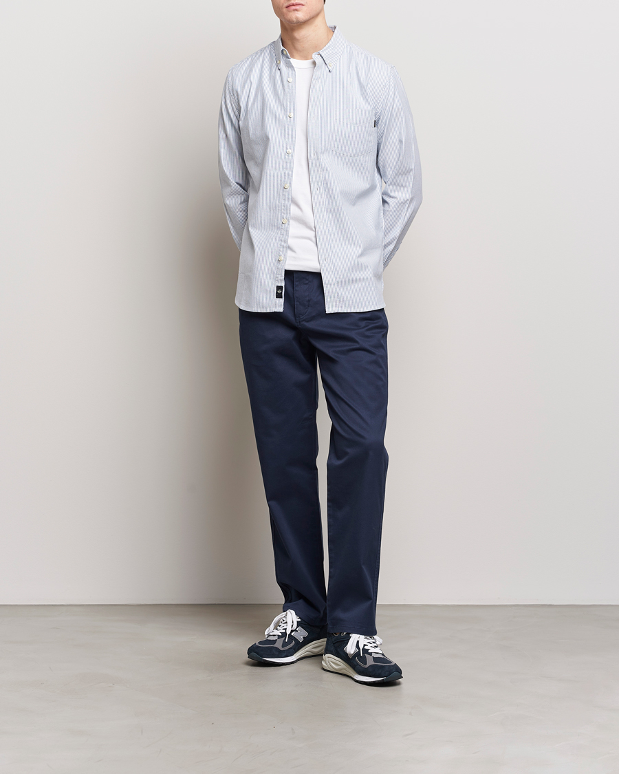 Herr | Skjortor | Dockers | Cotton Stretch Oxford Shirt Striped Delft