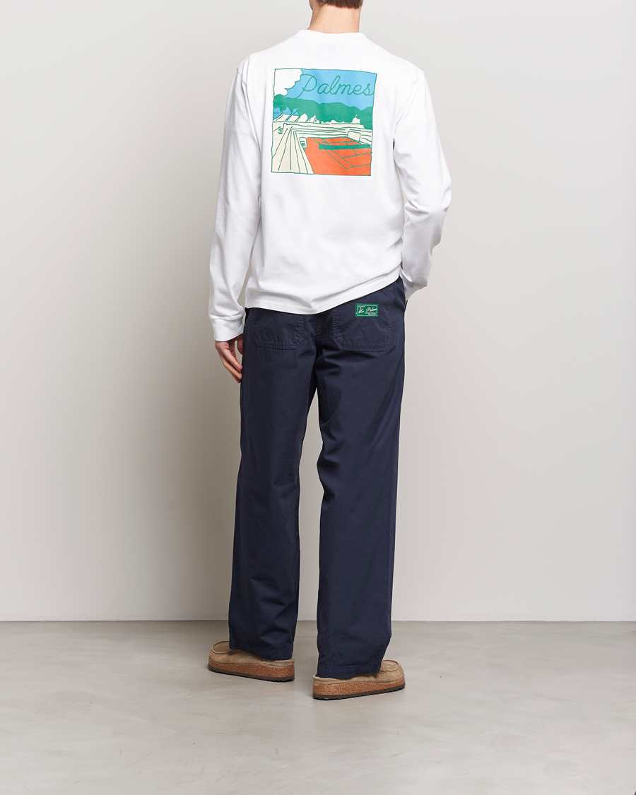 Herr | T-Shirts | Palmes | Sunset Long Sleeve T-Shirt White