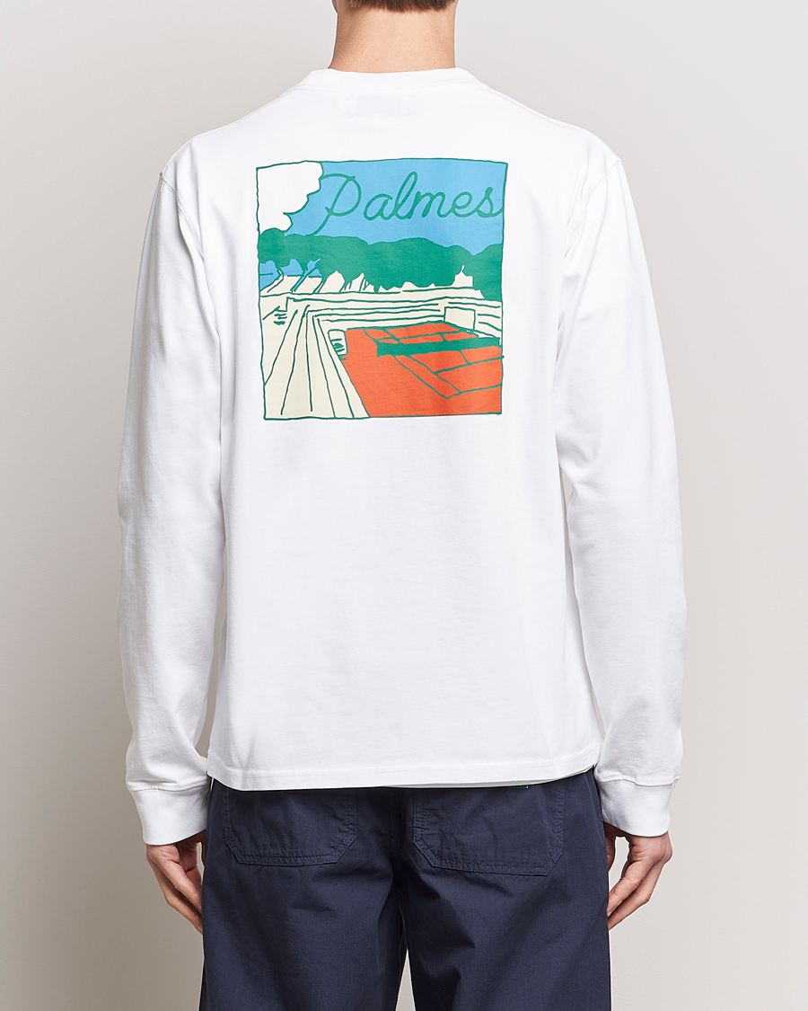 Herr | T-Shirts | Palmes | Sunset Long Sleeve T-Shirt White