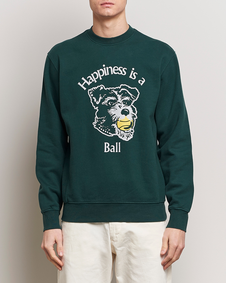 Herr | Sweatshirts | Palmes | Dog Crew Neck Sweatshirt Dark Green